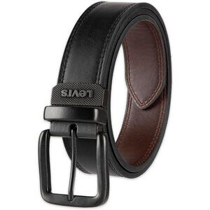 Mens Reversible Jean Belt Rotating Buckle Casual Everyday Adjustable Strap